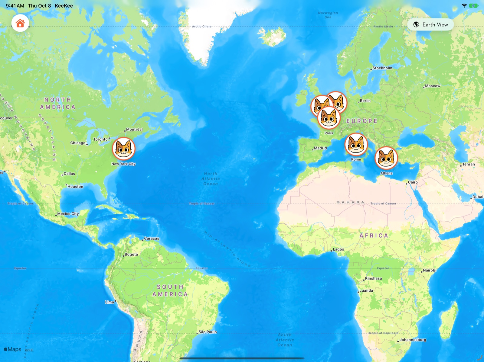 The Explore world map