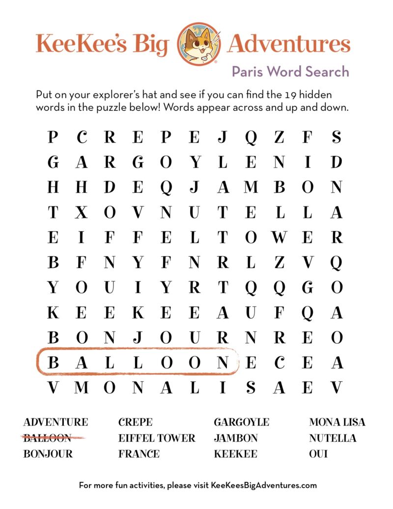 Paris Word Search