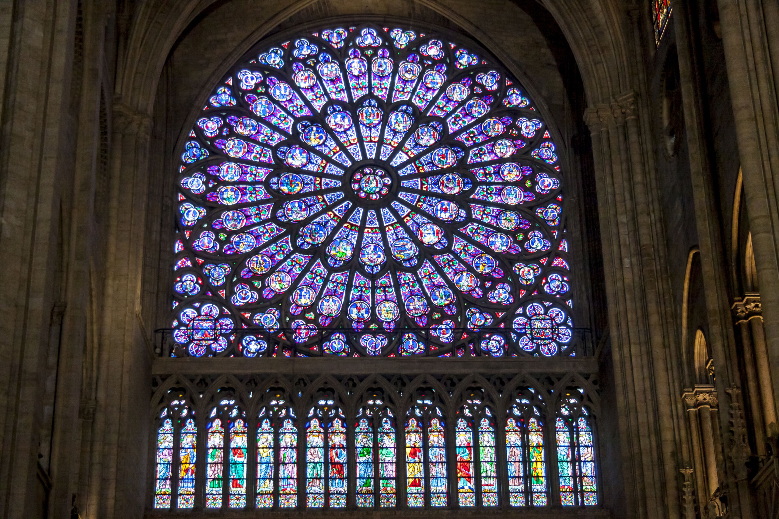 Rose Window, Notre-Dame Cathedral, Paris France