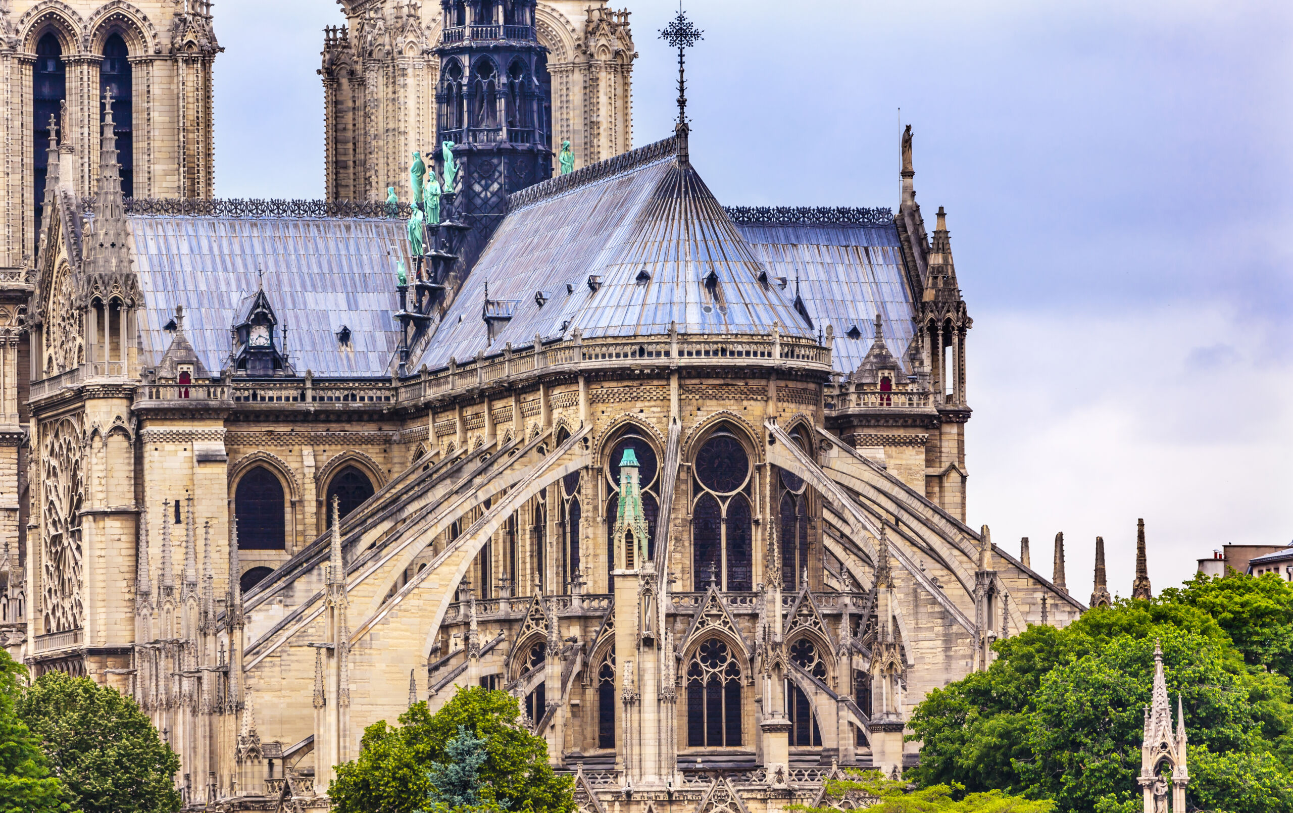 Flying Buttresses Notre-Dame Cathedral Paris France