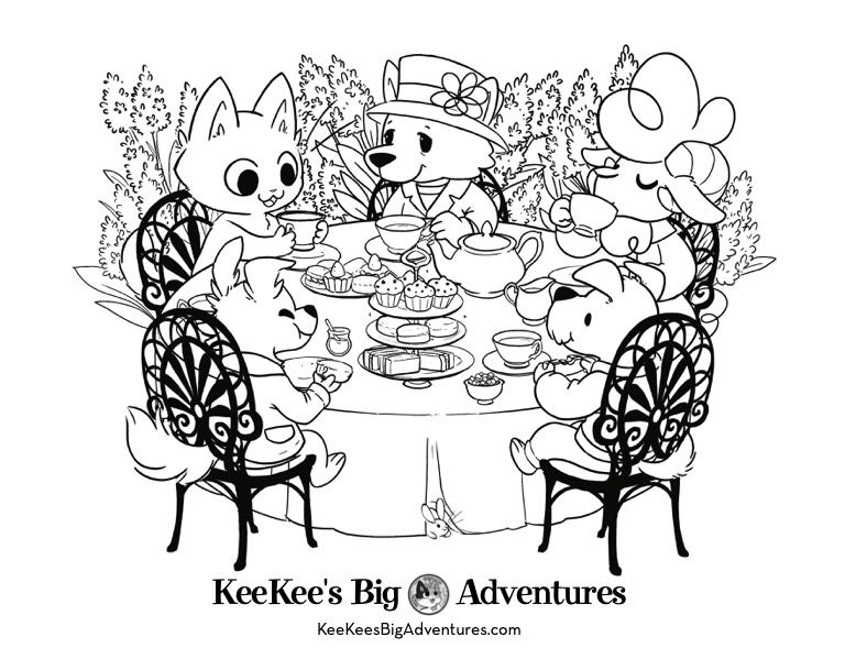 KeeKee Proper Tea Coloring Page