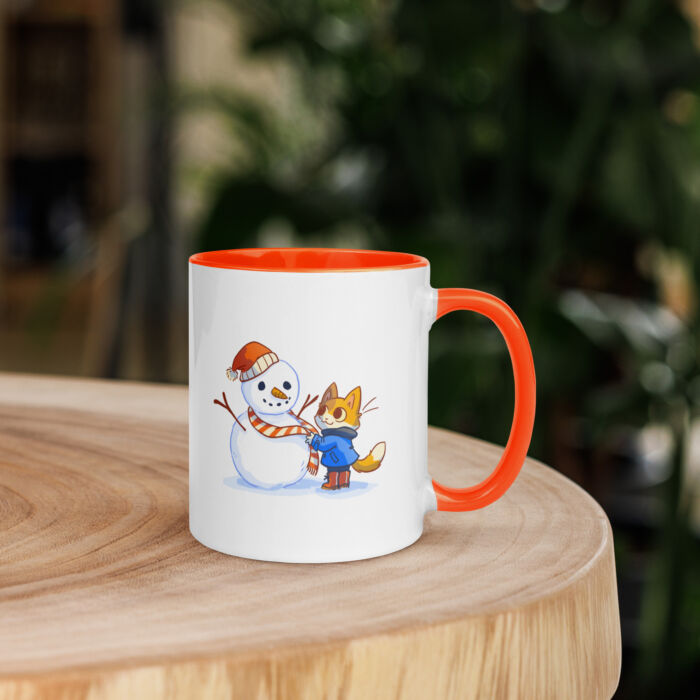 Snowman KeeKee Mug with Color Inside - Image 4